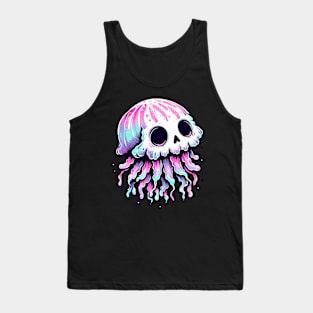 Pastel Goth Colorful Skull Jellyfish Tank Top